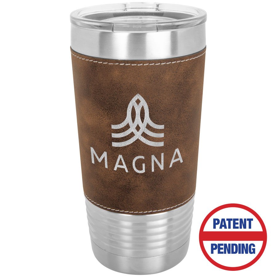 Engraved Polar Camel Leatherette Grip Tumbler with Standard Lid - Rustic/Silver