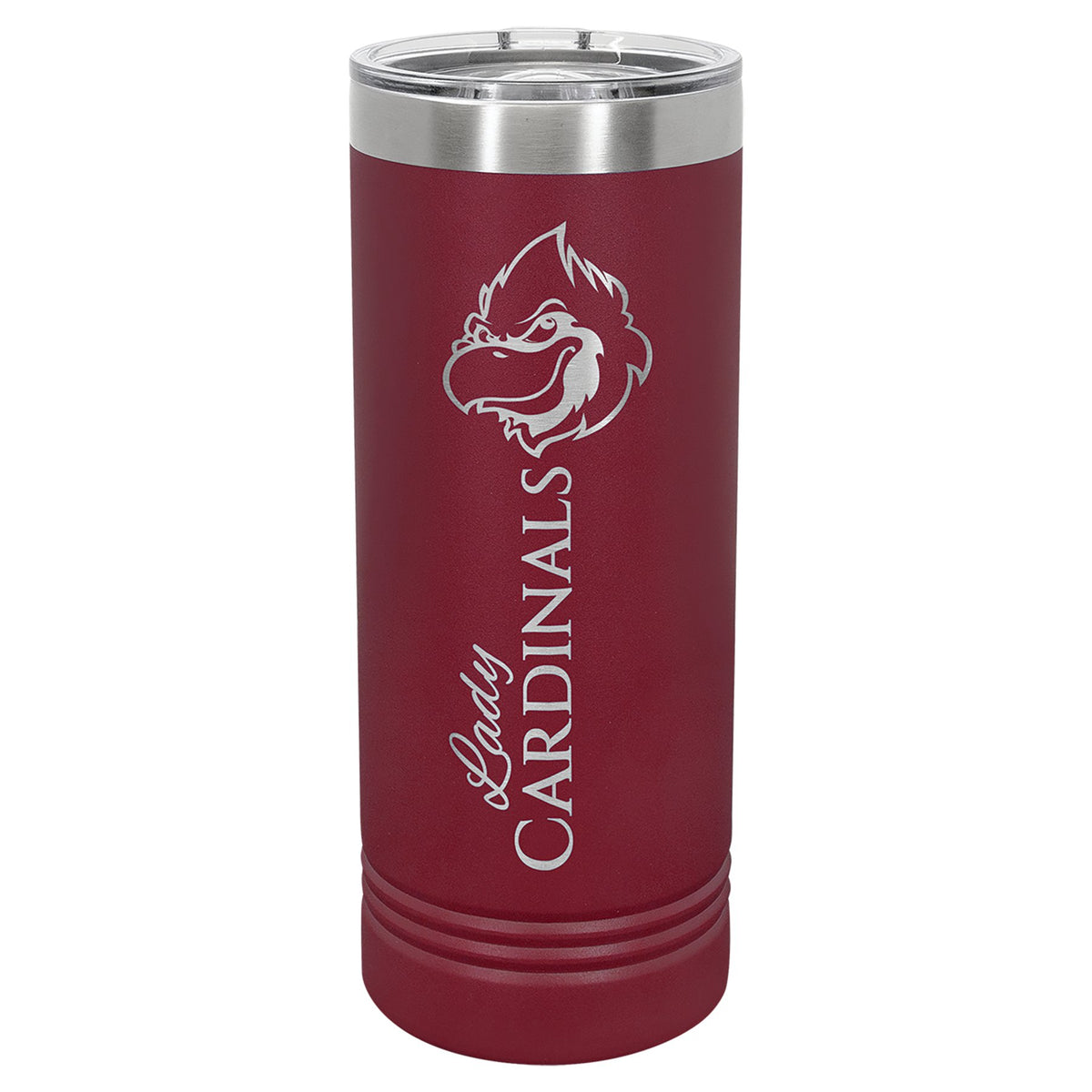 Engraved Polar Camel 22 oz Skinny Tumbler with Slider Lid - Maroon