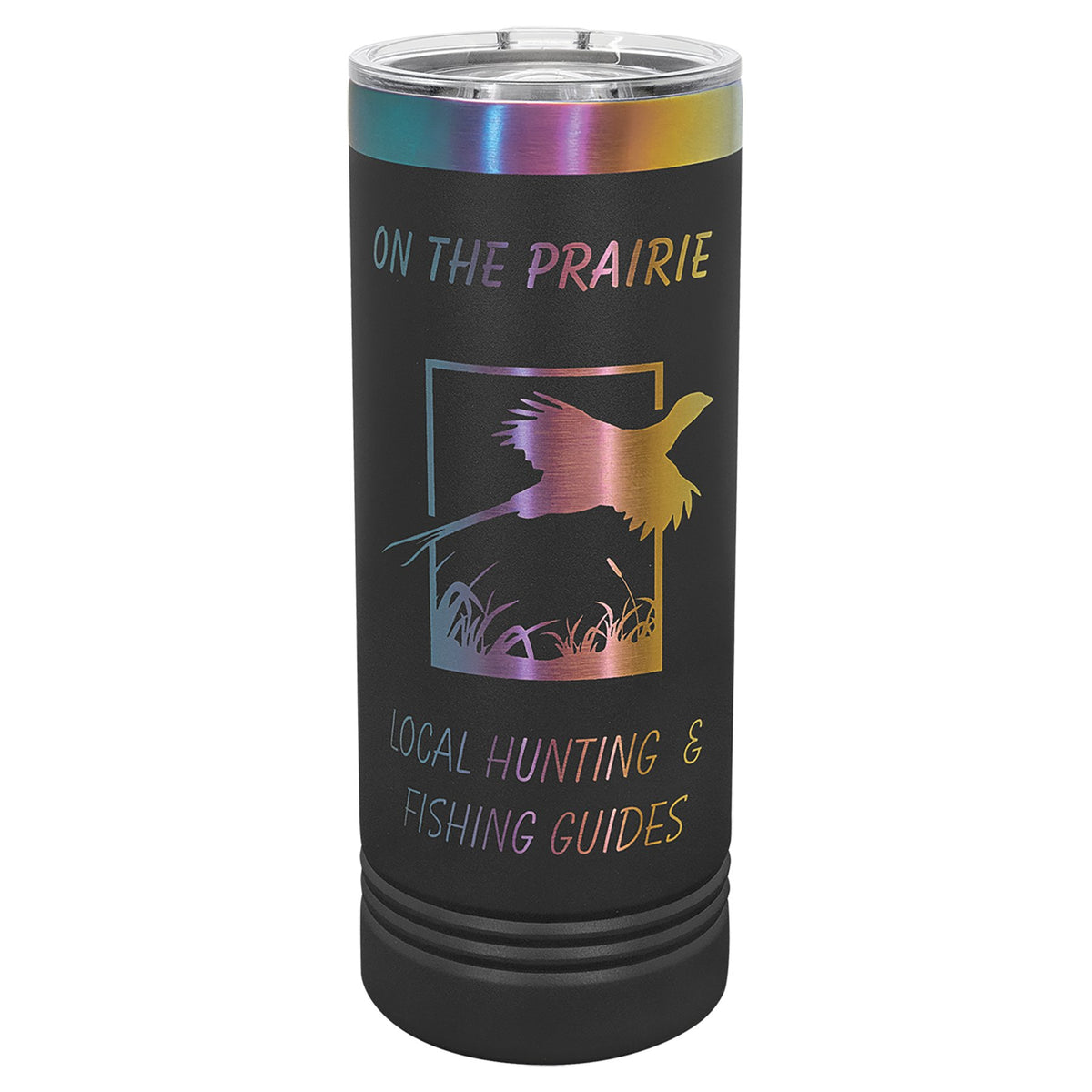 Engraved Polar Camel 22 oz Skinny Tumbler with Slider Lid - Black/Prism