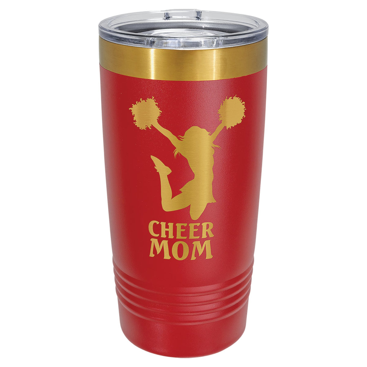 Engraved Polar Camel Ringneck Tumbler with Slider Lid - Red/Bright Gold / 20 oz