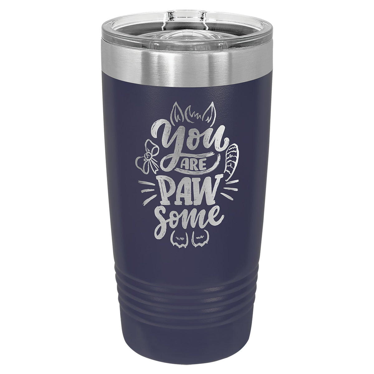 Engraved Polar Camel Ringneck Tumbler with Slider Lid - Navy Blue / 20 oz