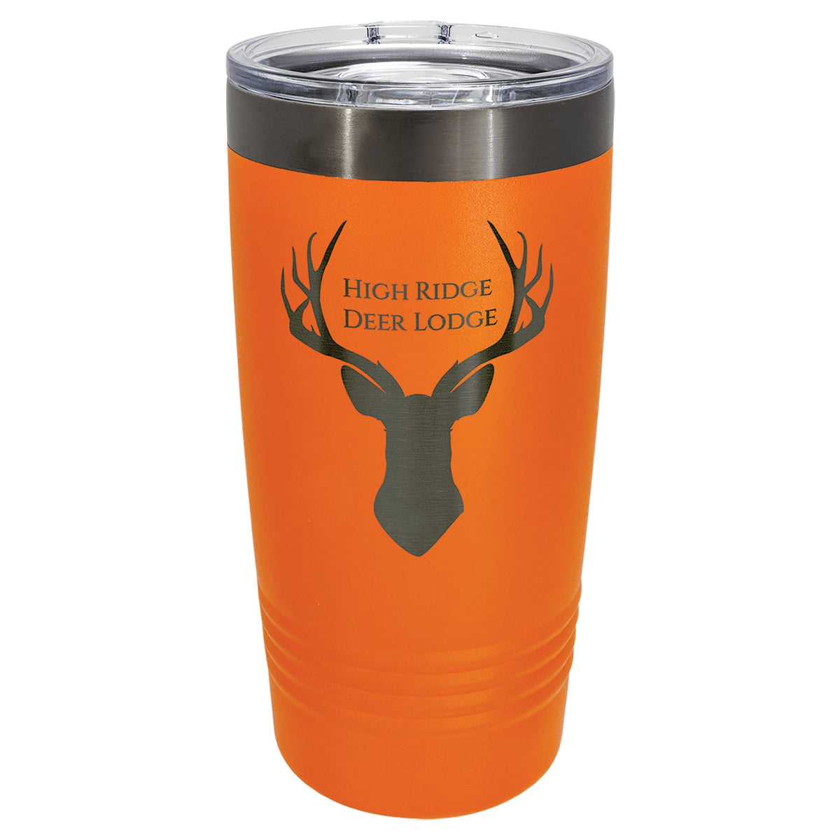 Engraved Polar Camel Ringneck Tumbler with Slider Lid - Orange/Ghost Black / 20 oz