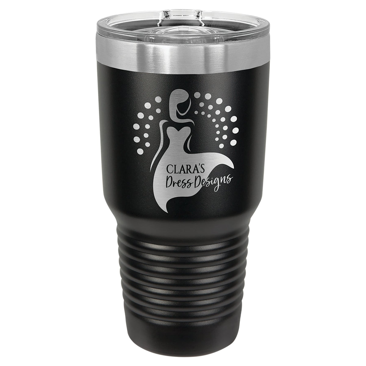 Engraved Polar Camel Ringneck Tumbler with Slider Lid - Black / 30 oz