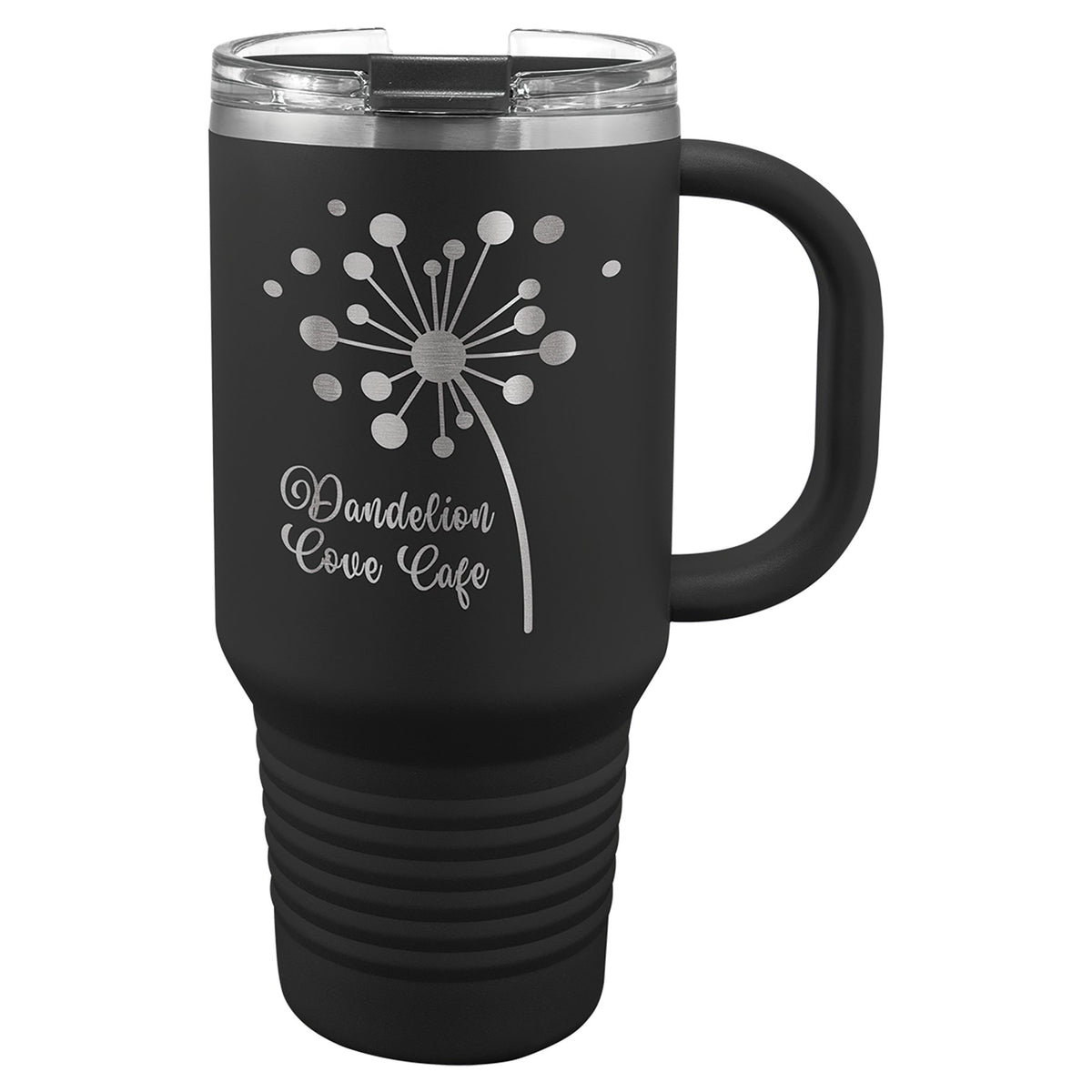 Engraved Polar Camel Travel Mug with Handle and Straw - Black / 32 oz