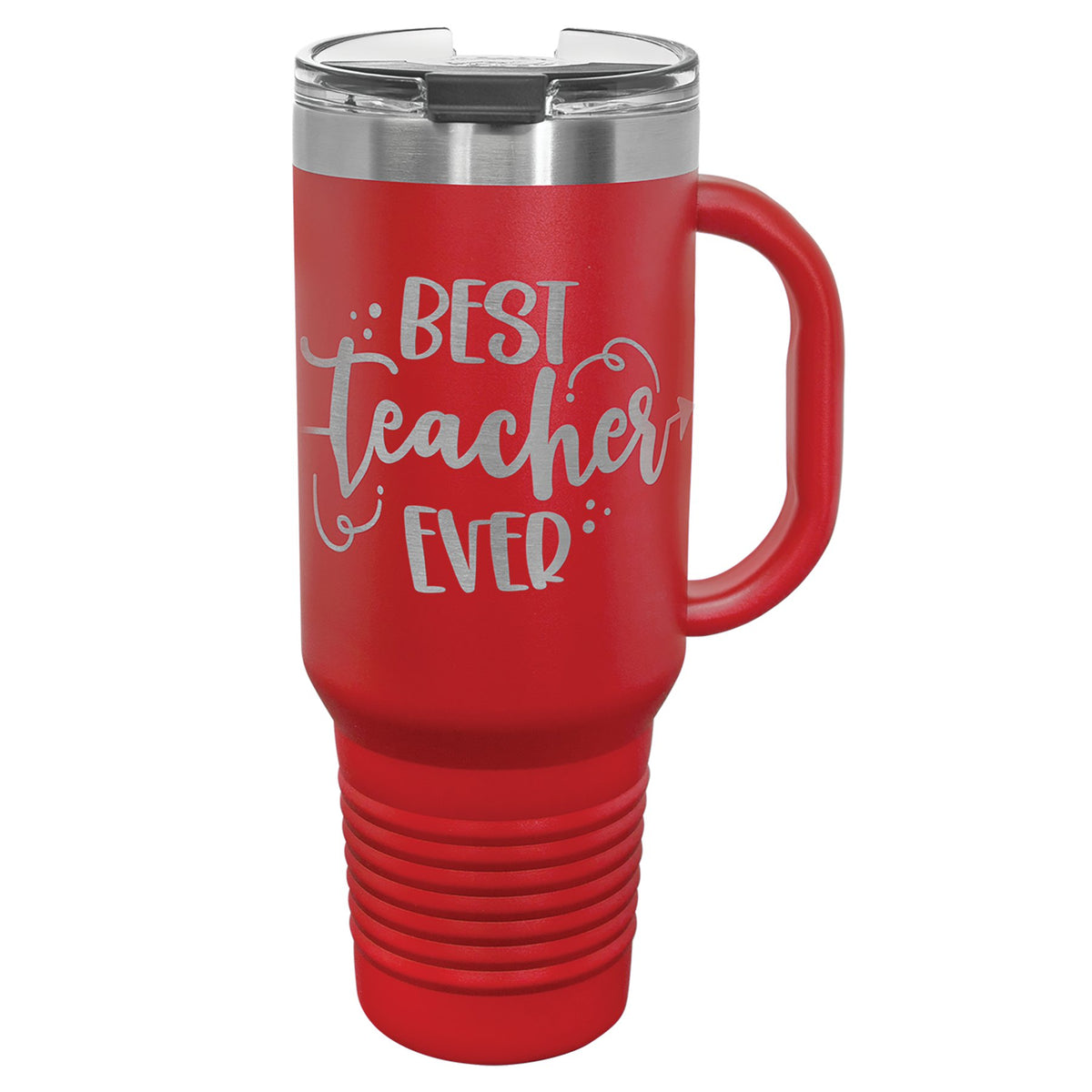 Engraved Polar Camel Travel Mug with Handle and Straw - Red / 40 oz