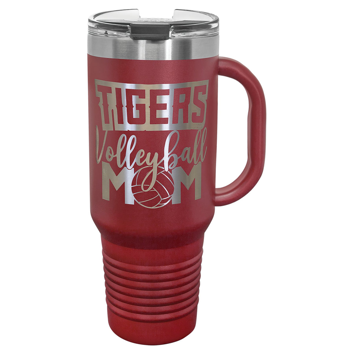 Engraved Polar Camel Travel Mug with Handle and Straw - Maroon / 40 oz