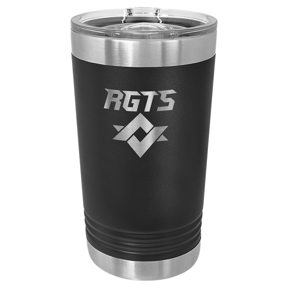 Engraved Polar Camel 16 oz Pint with Slider Lid - Black