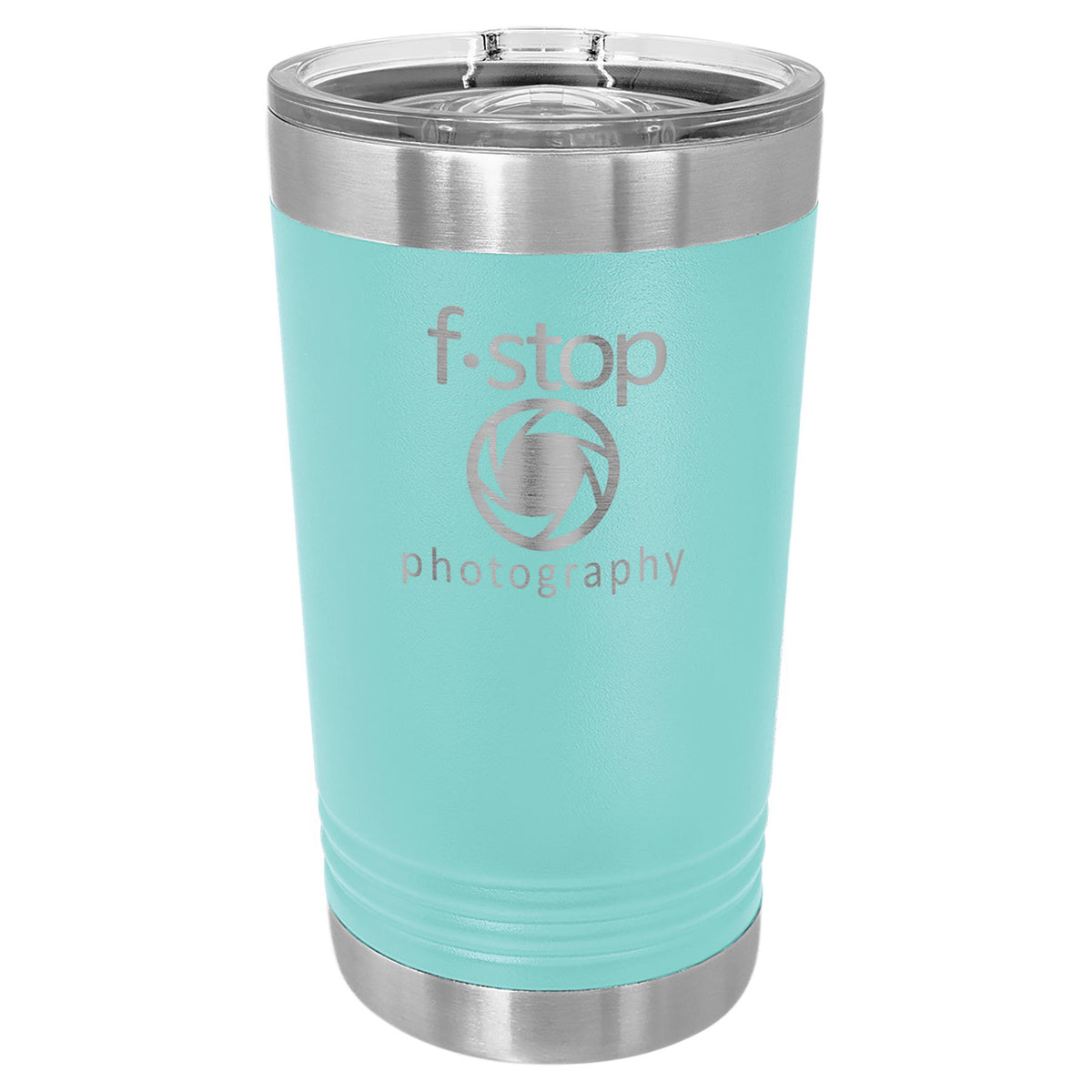 Engraved Polar Camel 16 oz Pint with Slider Lid - Teal
