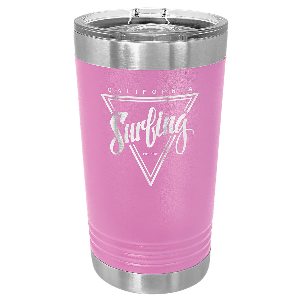 Engraved Polar Camel 16 oz Pint with Slider Lid - Light Purple