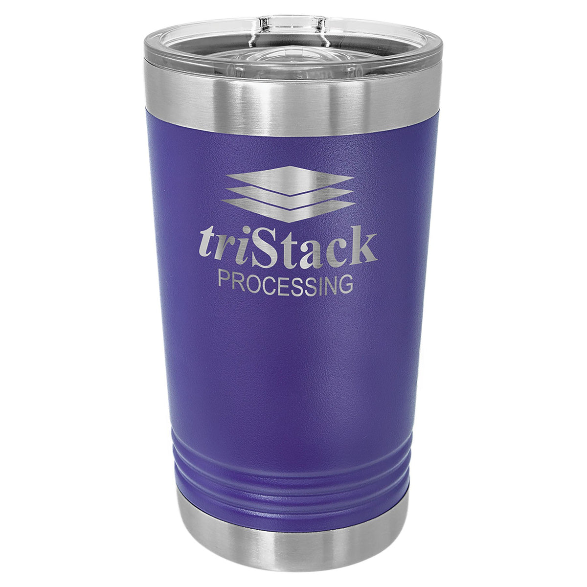 Engraved Polar Camel 16 oz Pint with Slider Lid - Purple