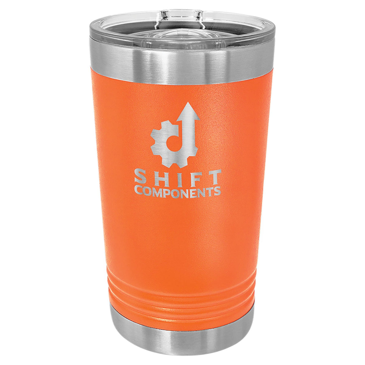 Engraved Polar Camel 16 oz Pint with Slider Lid - Orange