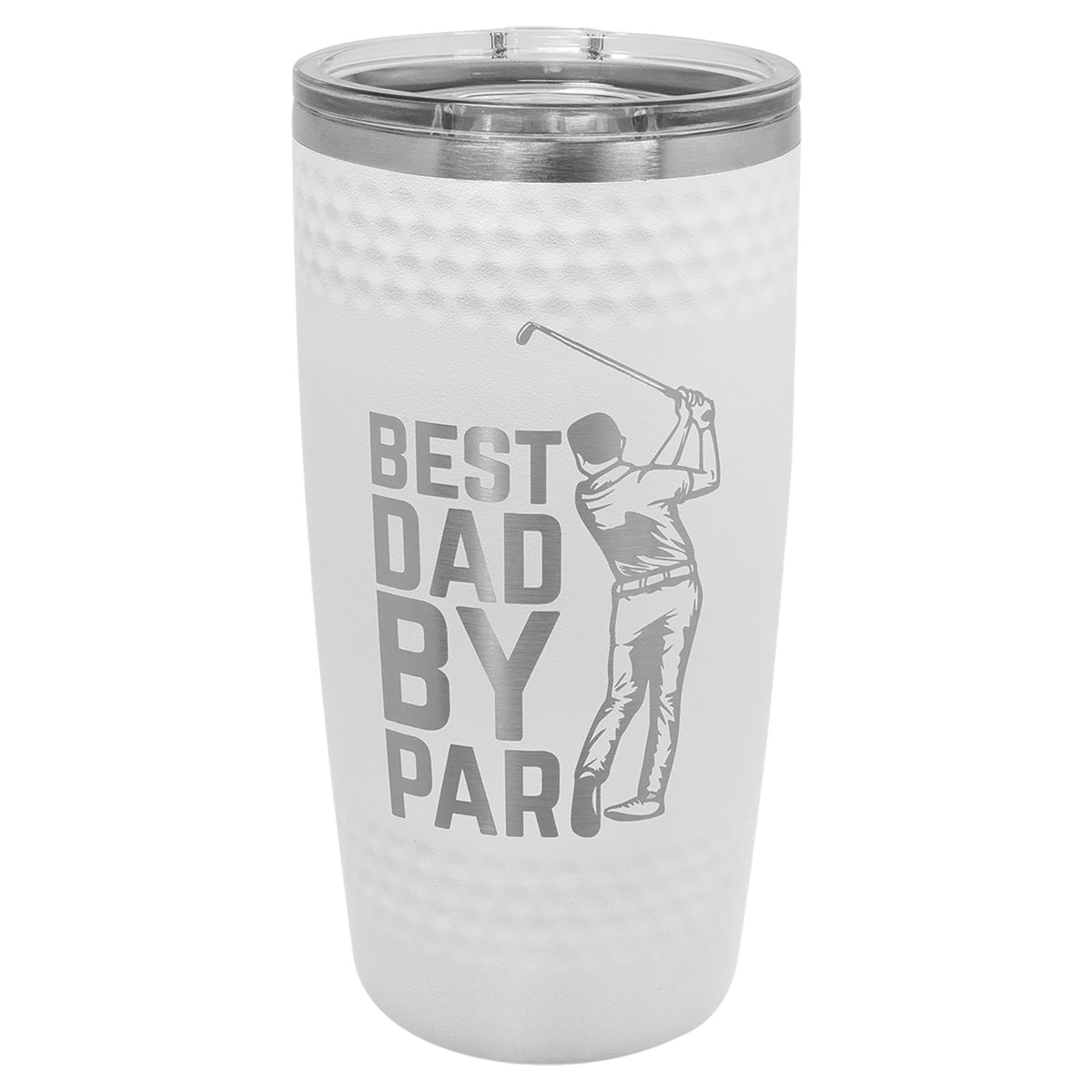 Engraved Polar Camel 20 oz Golf Tumbler with Smooth Center and Slider Lid (White)