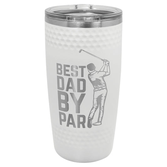 Engraved Polar Camel 20 oz Golf Tumbler with Smooth Center and Slider Lid (White)