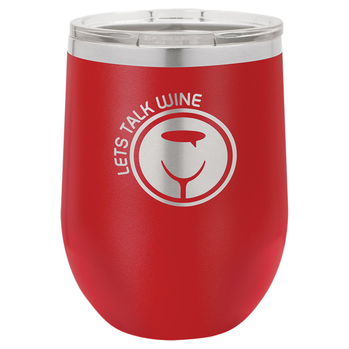 Engraved Polar Camel Stemless Wine Tumbler with Lid - Red / 12 oz