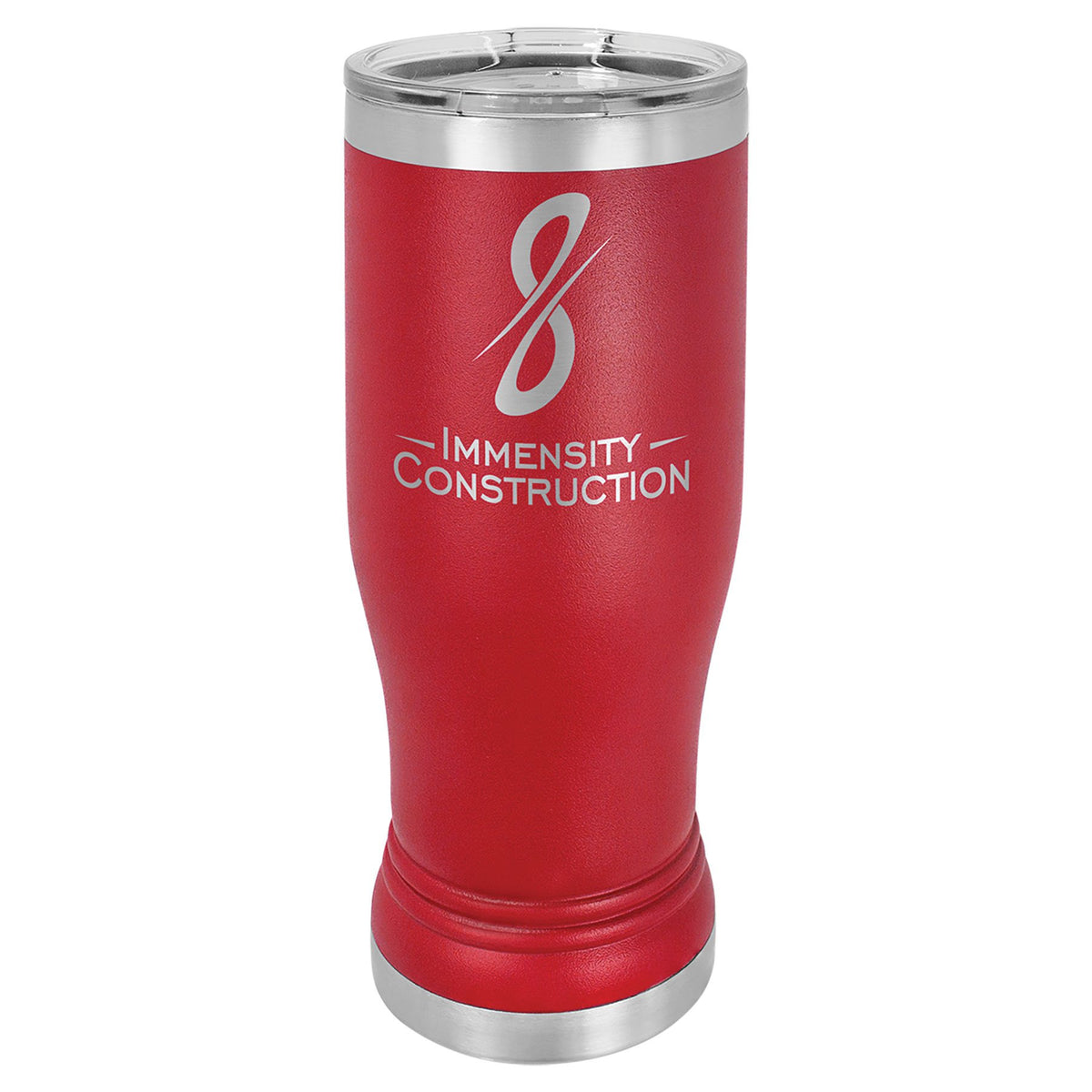 Engraved Polar Camel Pilsner Tumbler with Lid - Red / 14 oz
