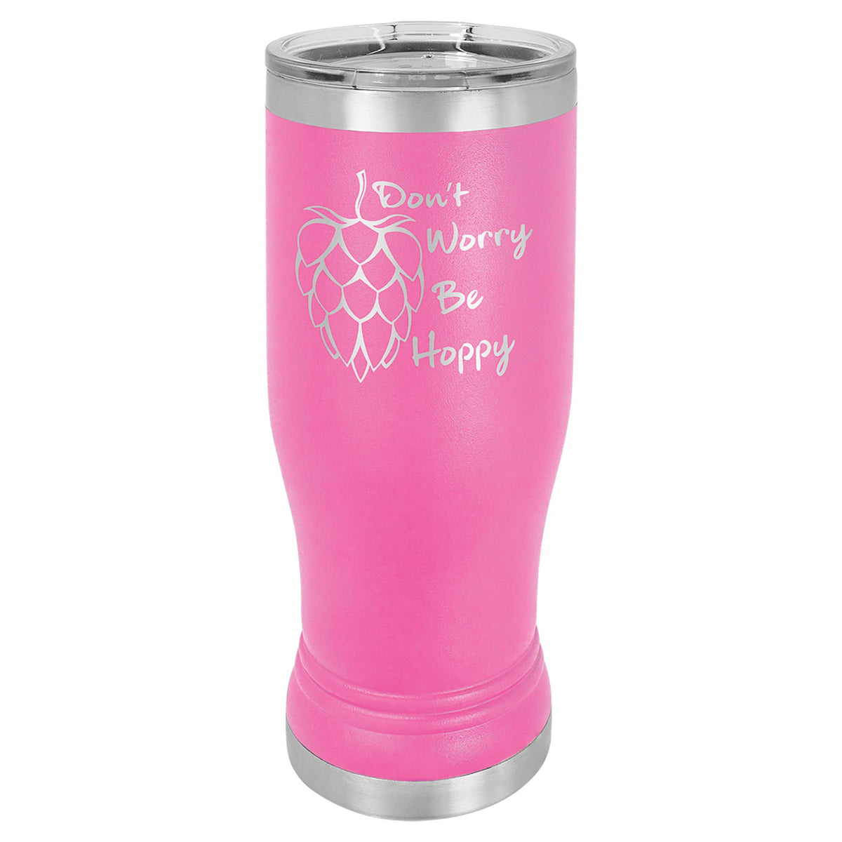 Engraved Polar Camel Pilsner Tumbler with Lid - Pink / 14 oz
