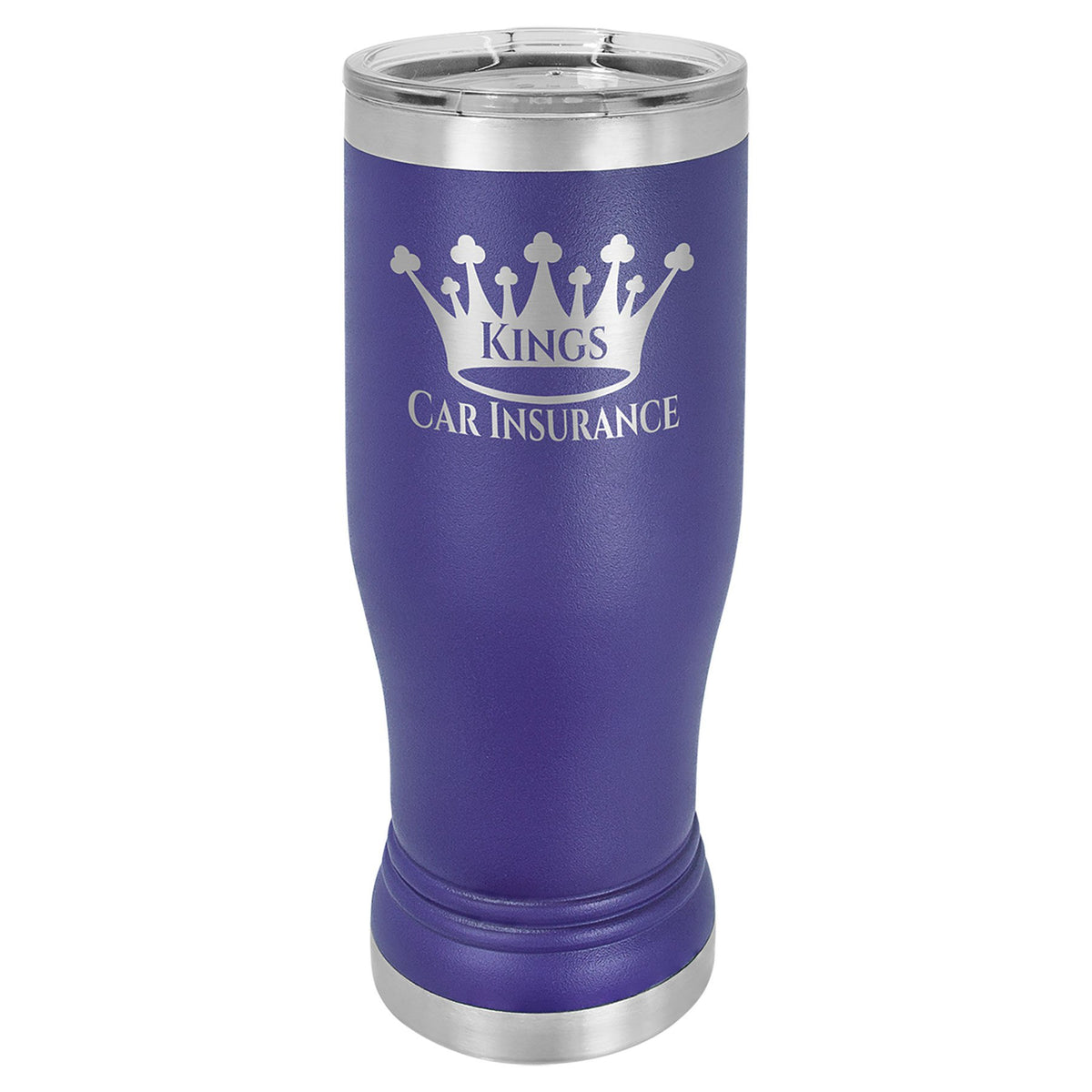 Engraved Polar Camel Pilsner Tumbler with Lid - Purple / 14 oz