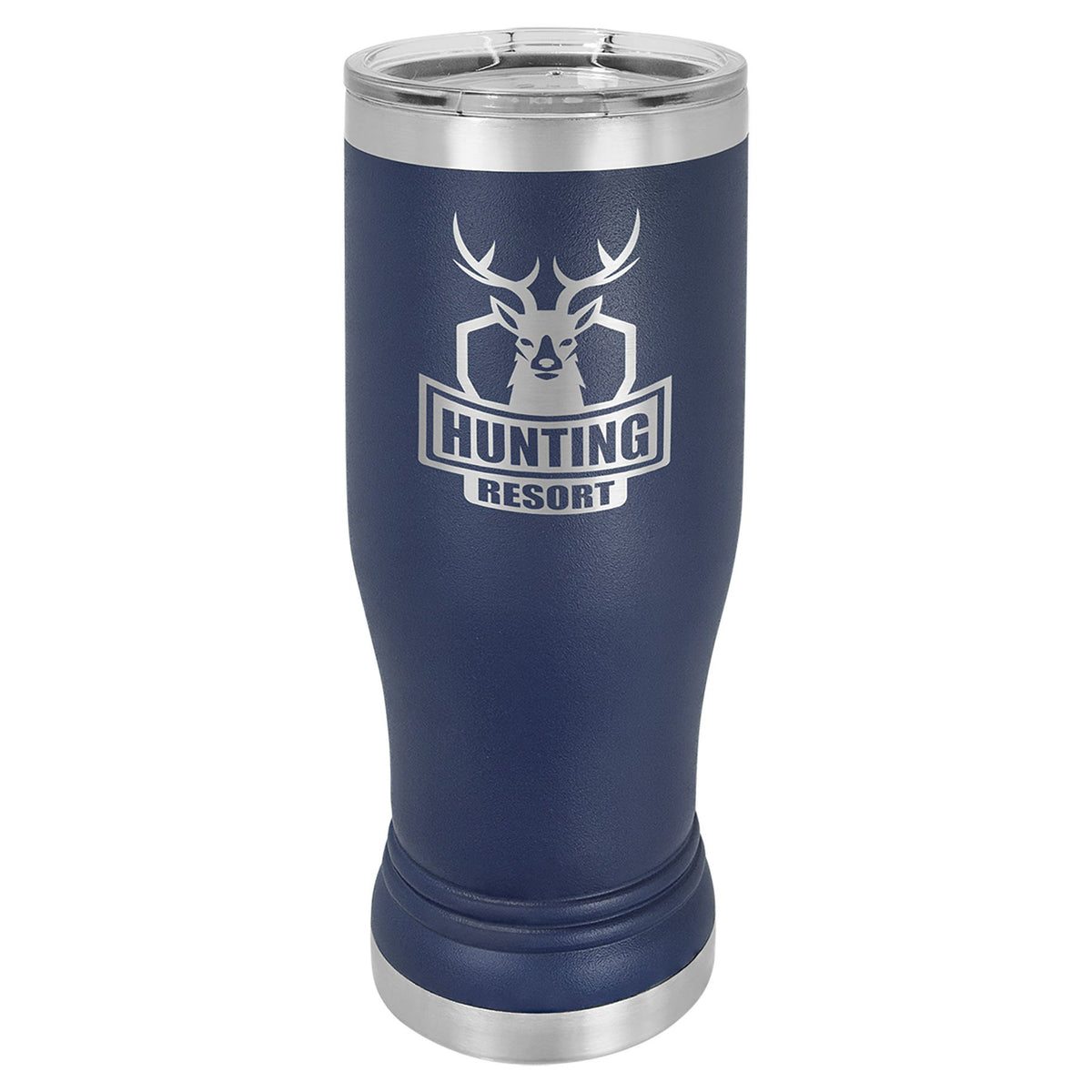 Engraved Polar Camel Pilsner Tumbler with Lid - Navy Blue / 14 oz