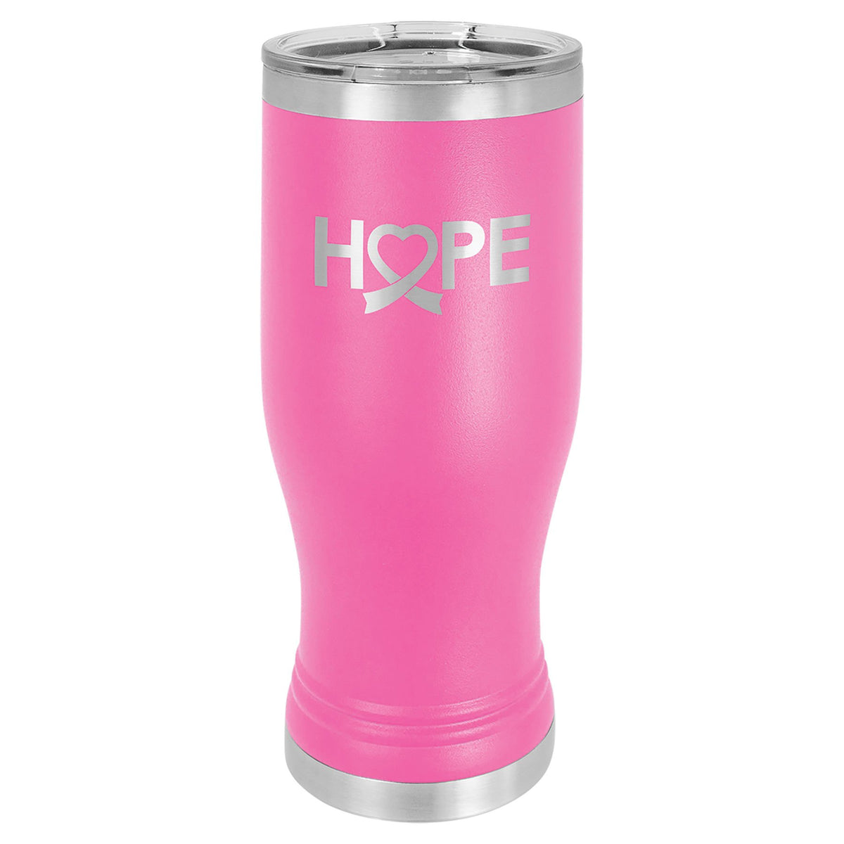 Engraved Polar Camel Pilsner Tumbler with Lid - Pink / 20 oz