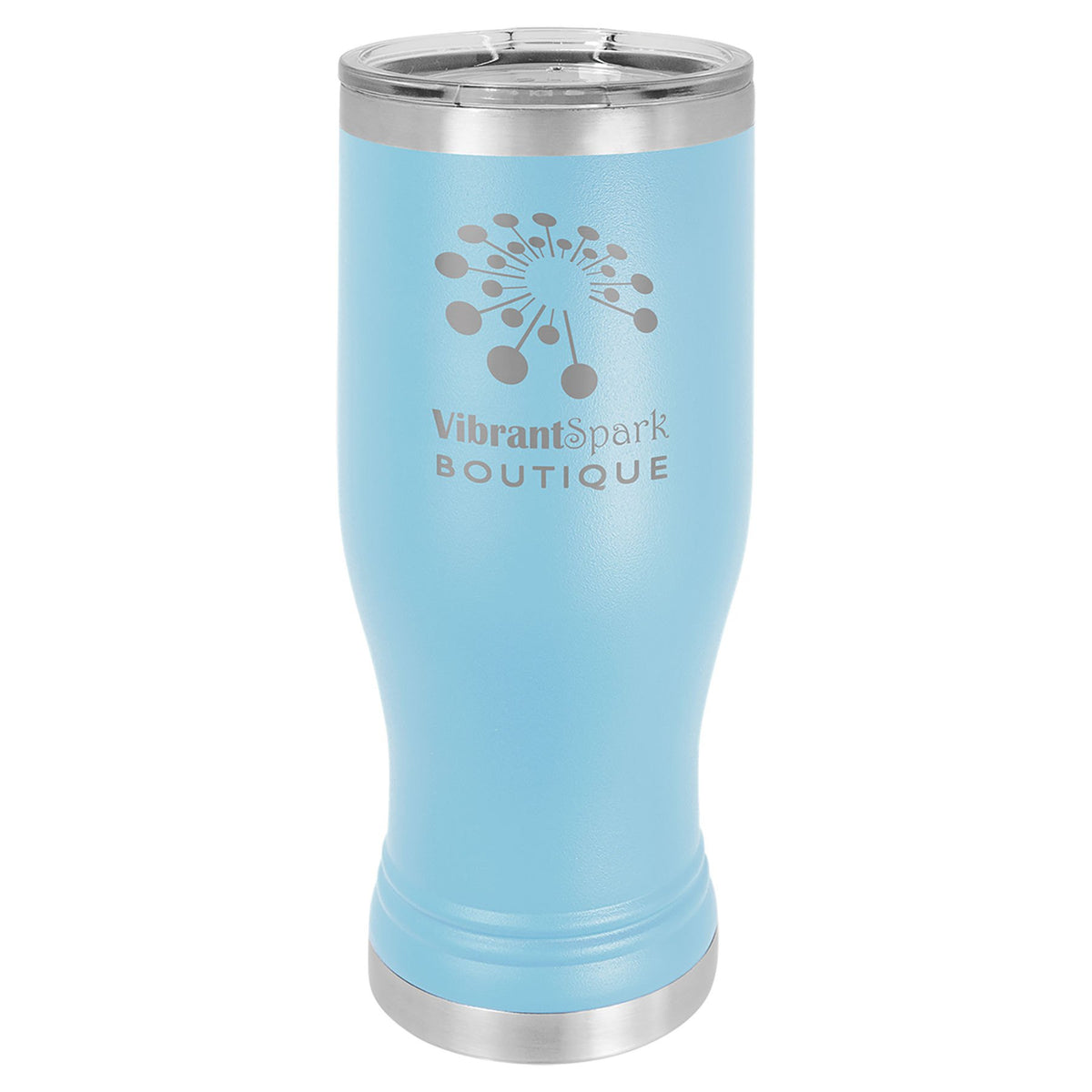 Engraved Polar Camel Pilsner Tumbler with Lid - Light Blue / 20 oz