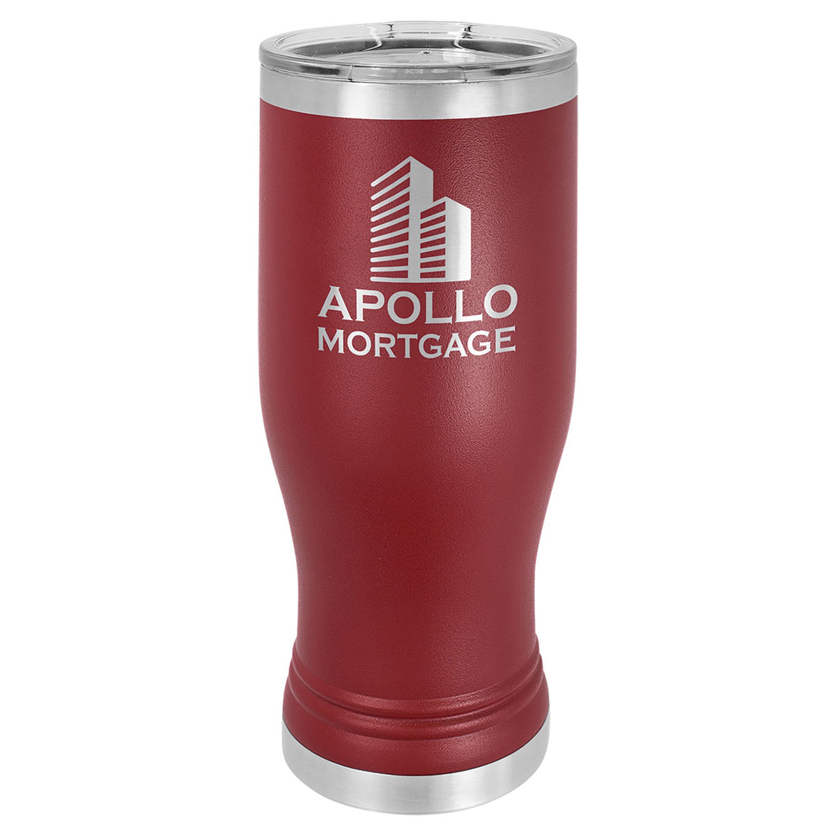 Engraved Polar Camel Pilsner Tumbler with Lid - Maroon / 20 oz