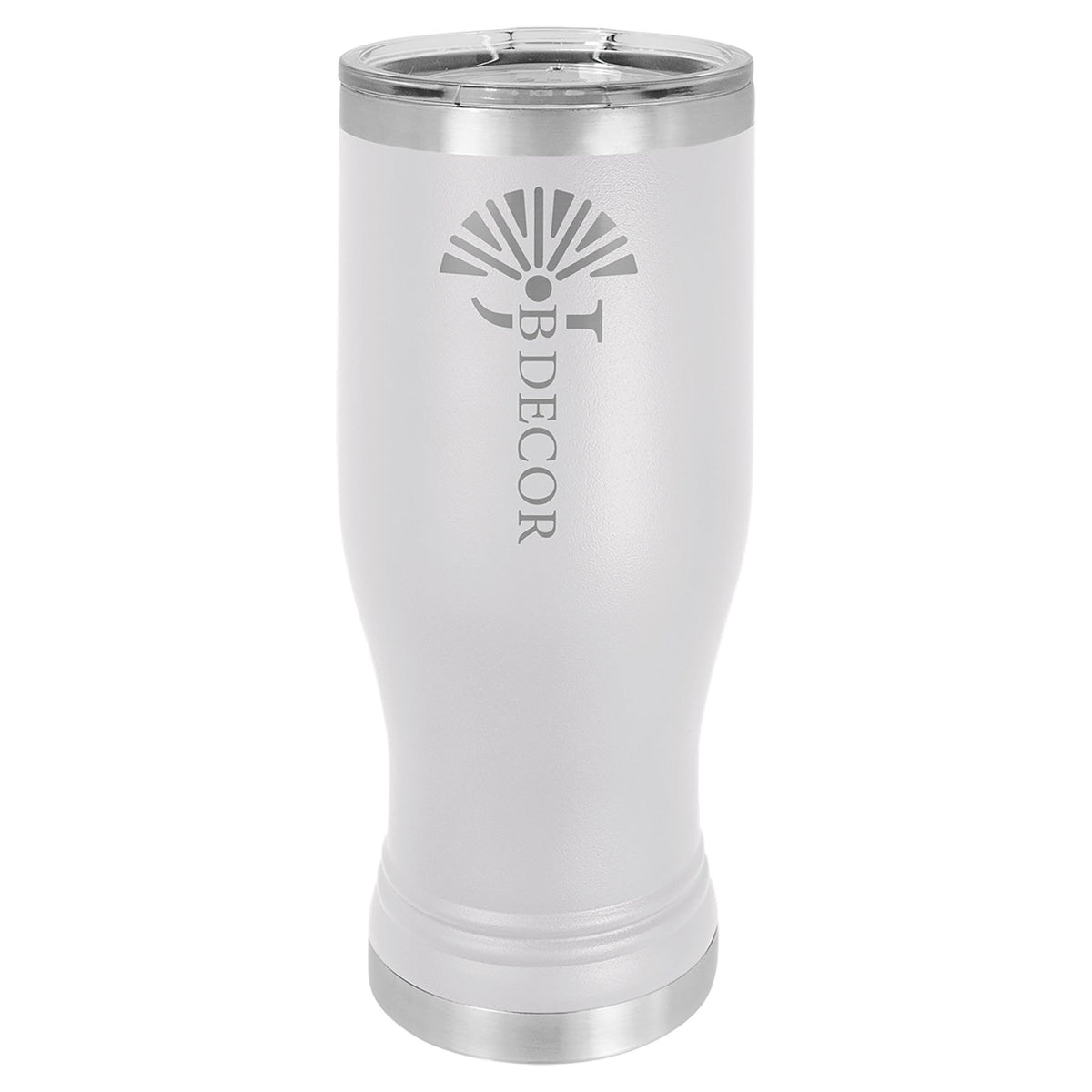 Engraved Polar Camel Pilsner Tumbler with Lid - White / 20 oz