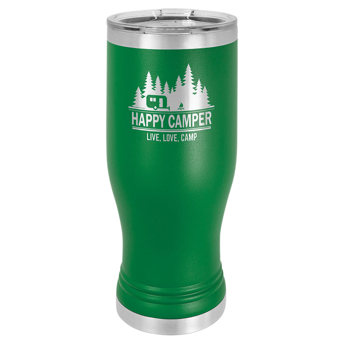 Engraved Polar Camel Pilsner Tumbler with Lid - Green / 20 oz