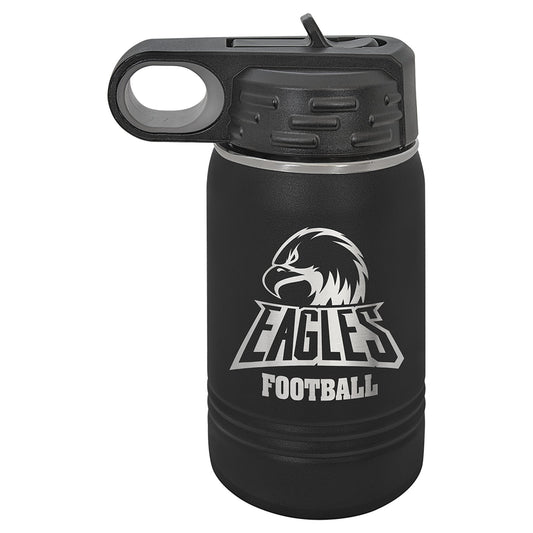 Engraved Polar Camel Water Bottle - Black / 12 oz