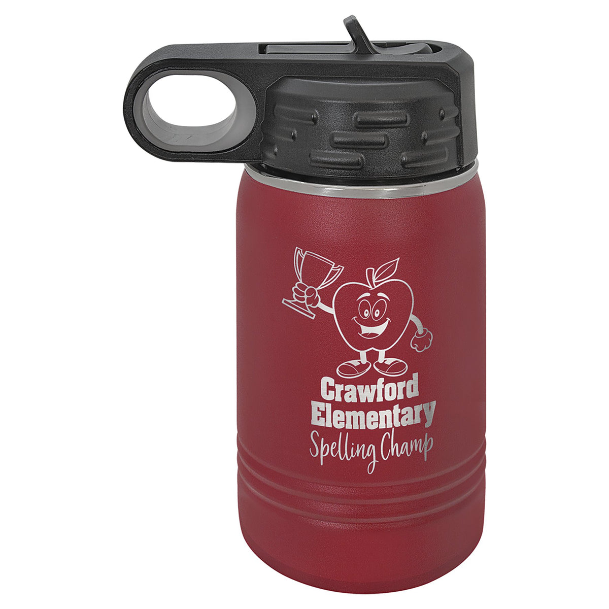 Engraved Polar Camel Water Bottle - Maroon / 12 oz