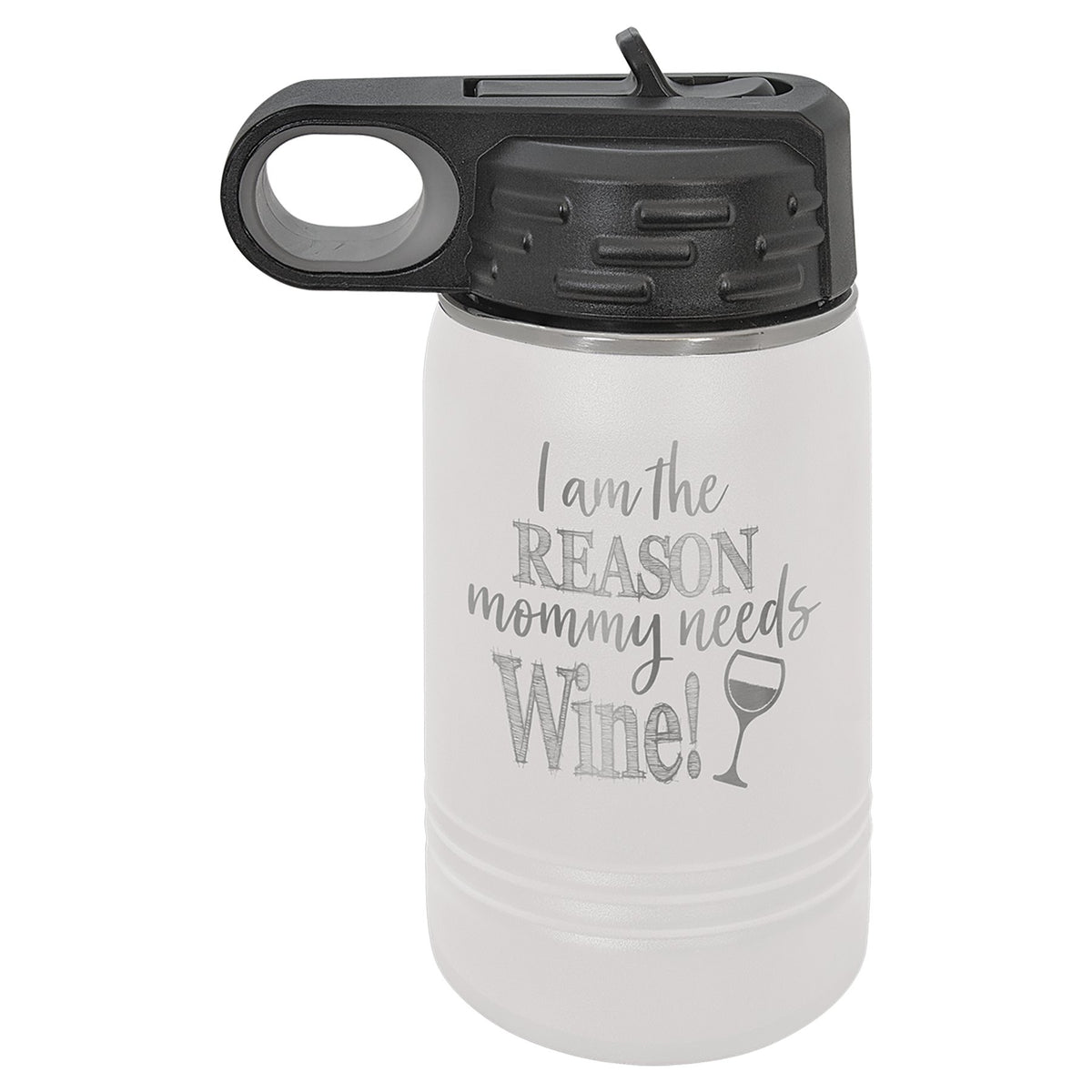 Engraved Polar Camel Water Bottle - White / 12 oz
