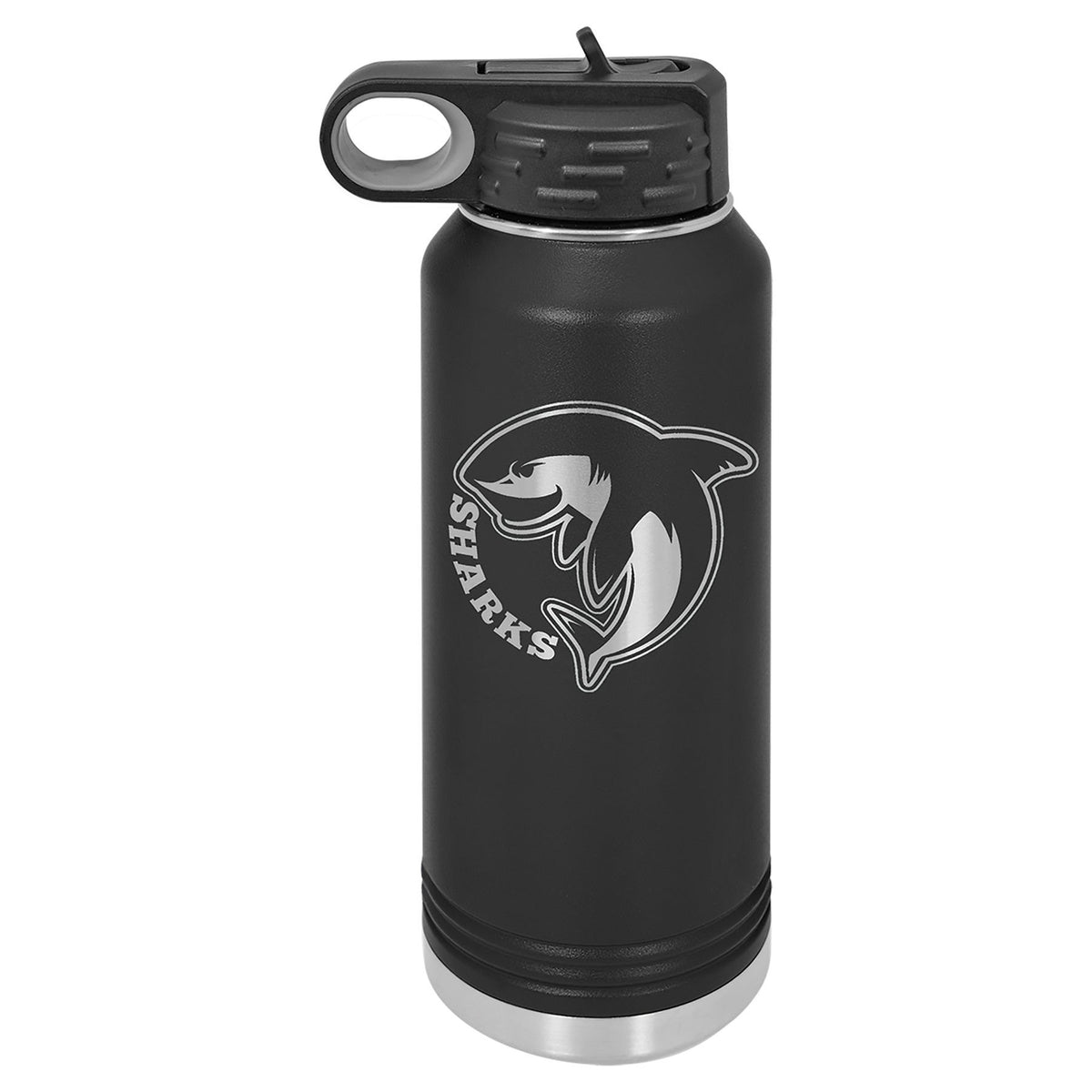 Engraved Polar Camel Water Bottle - Black / 32 oz