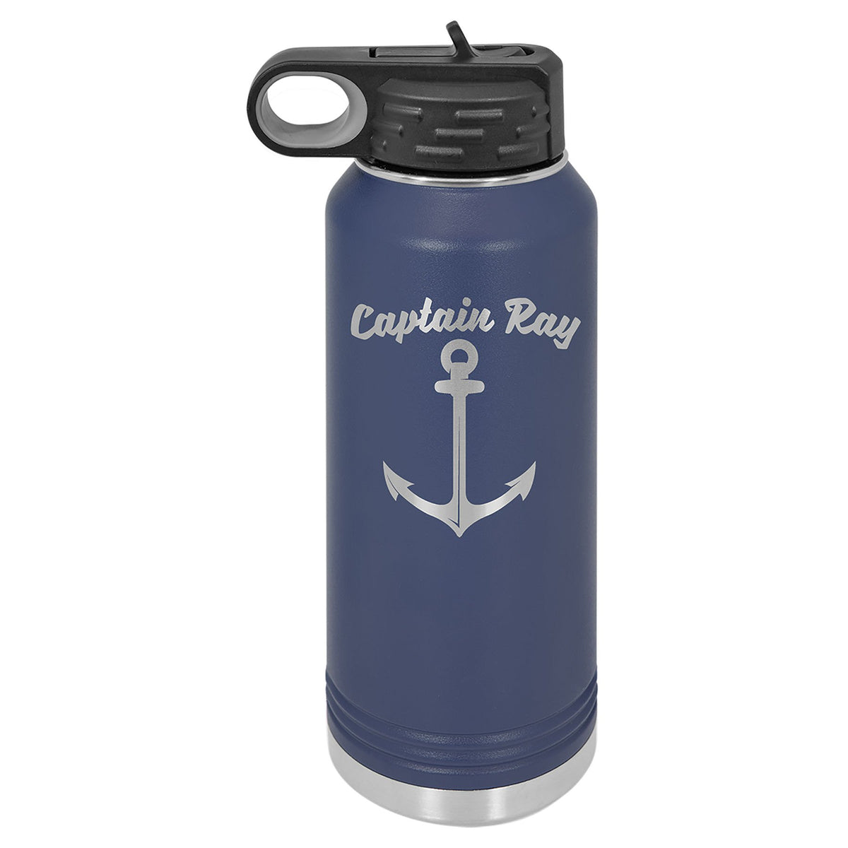Engraved Polar Camel Water Bottle - Navy Blue / 32 oz