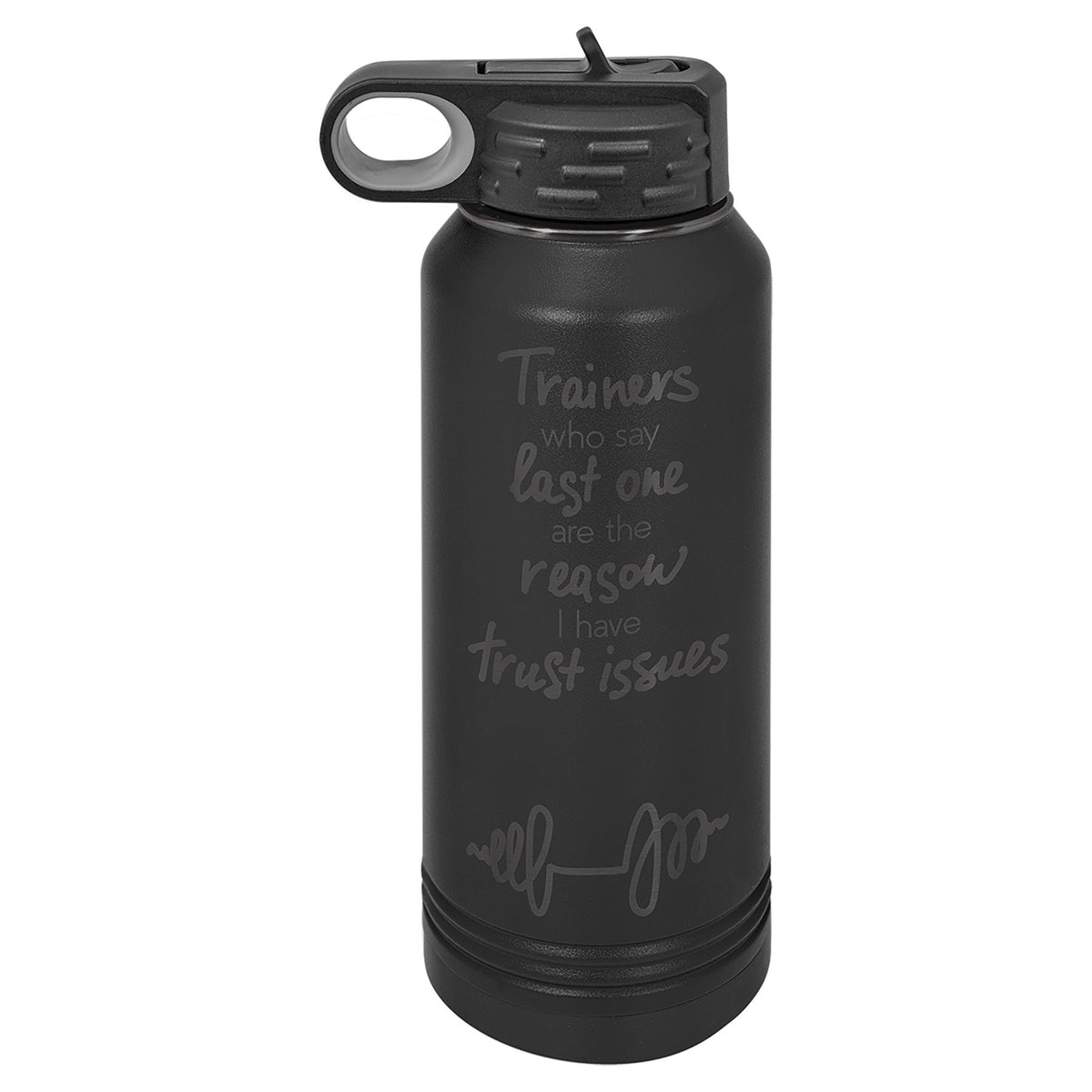 Engraved Polar Camel Water Bottle - Black/Ghost Black / 32 oz