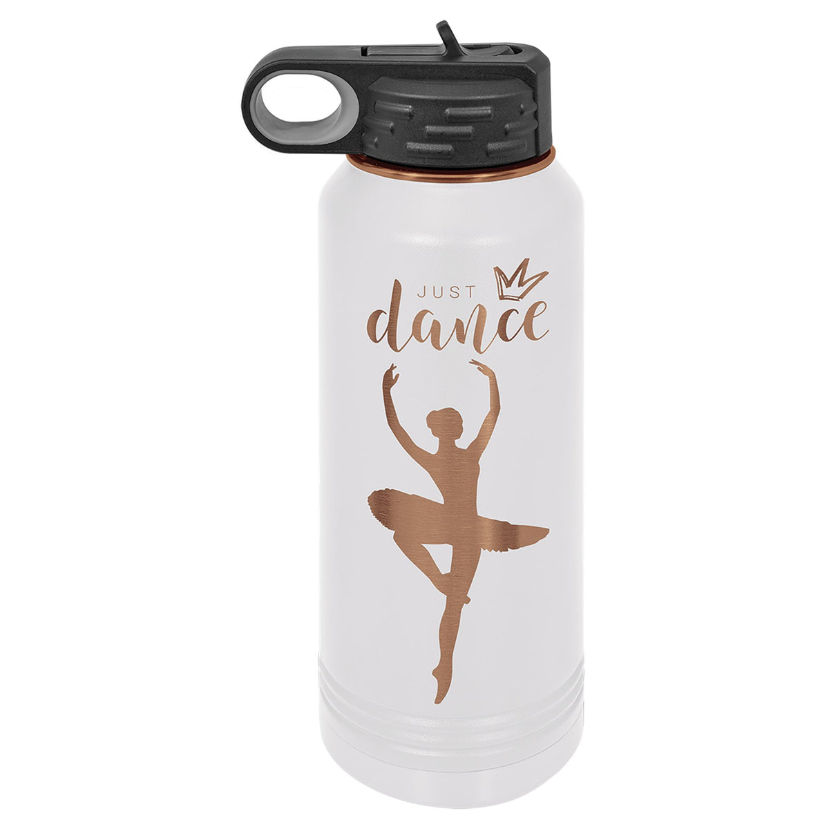 Engraved Polar Camel Water Bottle - White/Rose Gold / 32 oz