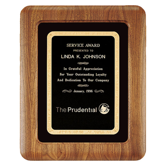 Engraved American Walnut Airflyte Frame with Velour and Black Florentine LaserFX Plate - Black Velour