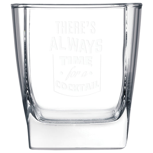 Engraved Polar Camel 10 1/2 oz Square On the Rocks Glass