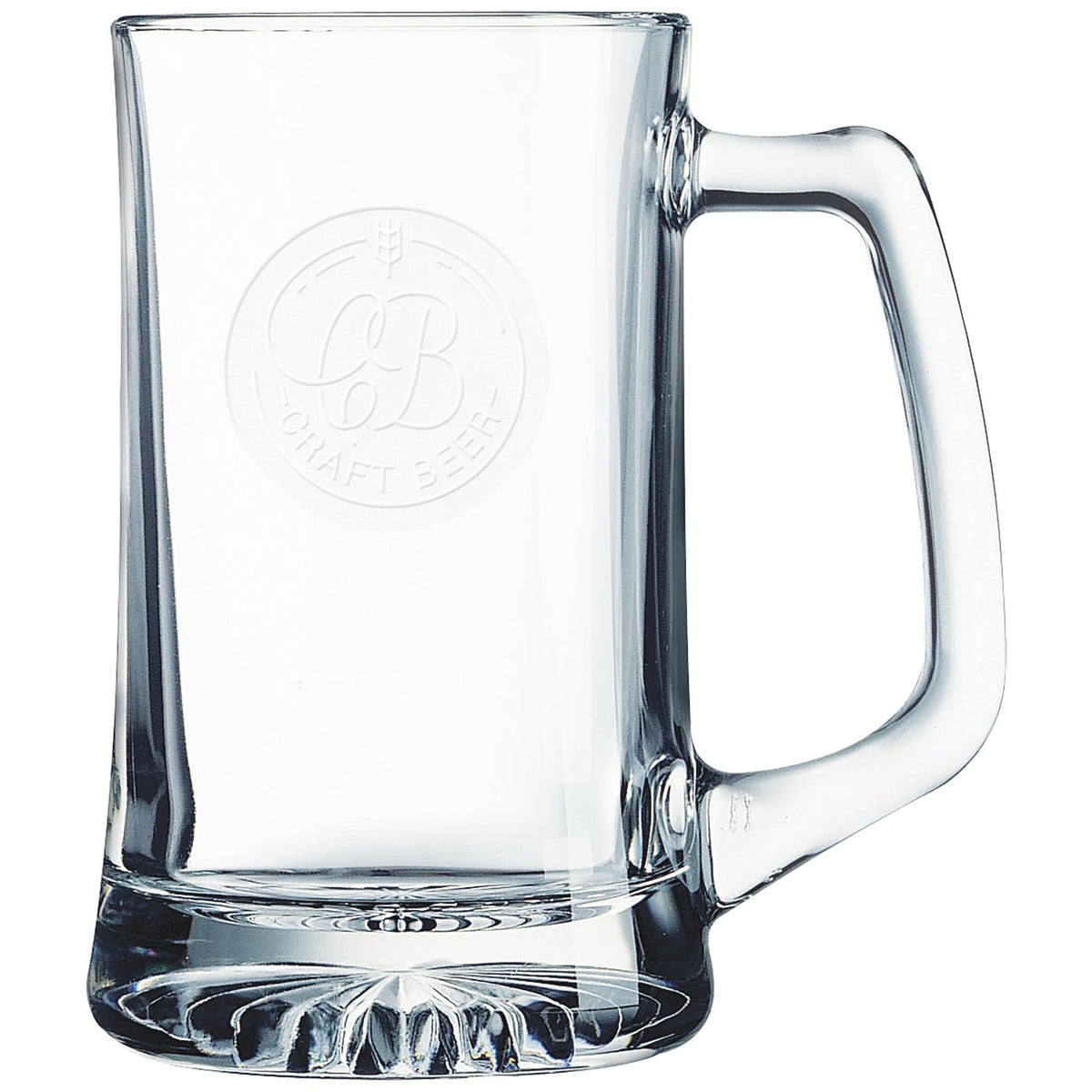 Engraved Polar Camel Glass Beer Mug with Handle - 14 oz