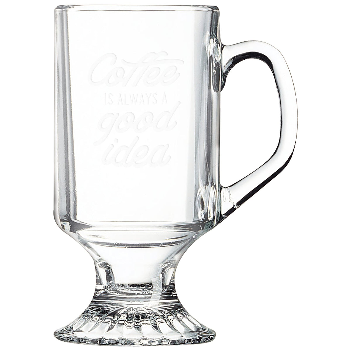 Engraved Polar Camel 10 oz Footed Glass Coffee Mug