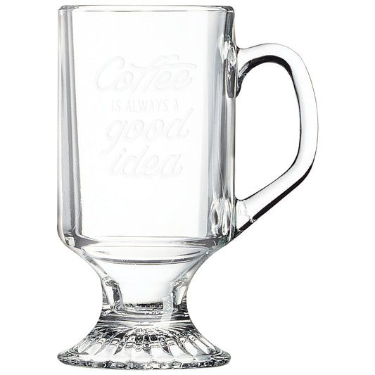 Engraved Polar Camel 10 oz Footed Glass Coffee Mug