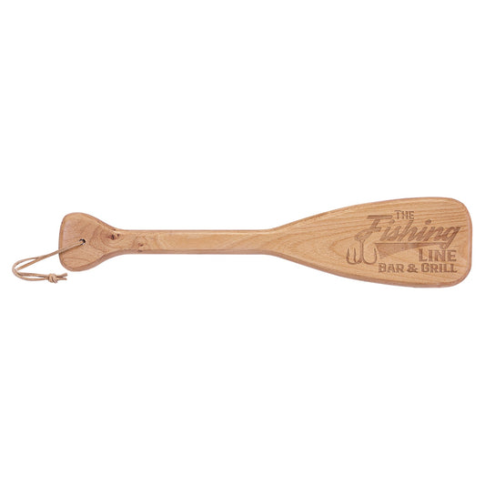 Engraved Boat Paddle with Leather String