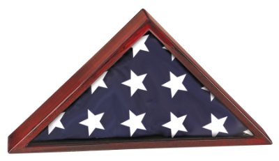 Engraved Piano Finish Flag Display Case - Rosewood / 25 x 12 1/2 x 3 3/4 in