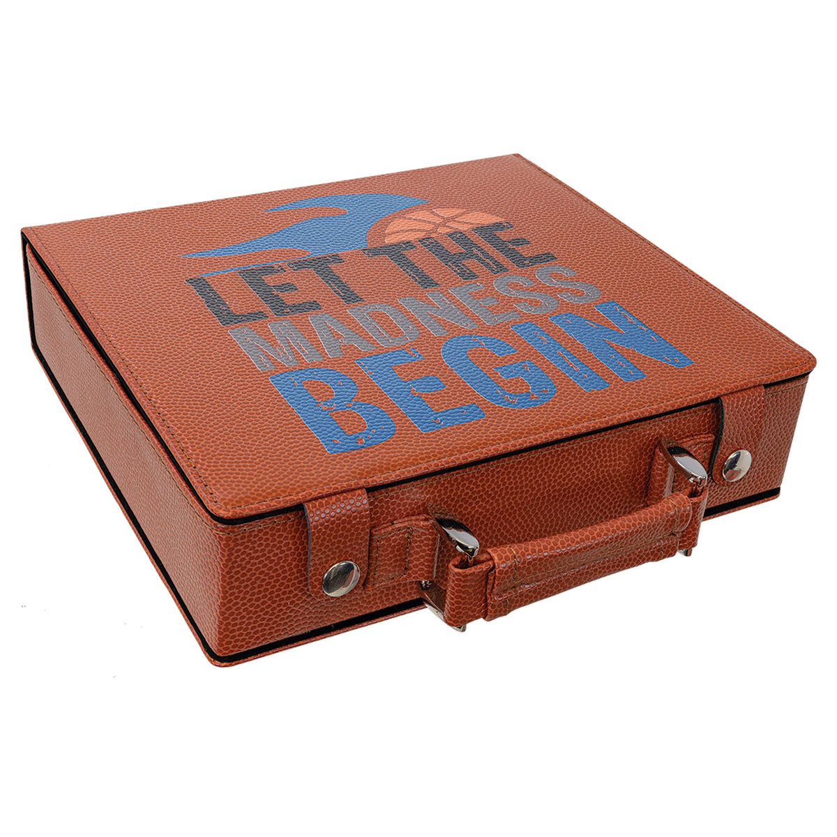 Engraved Basketball Leatherette Poker Set