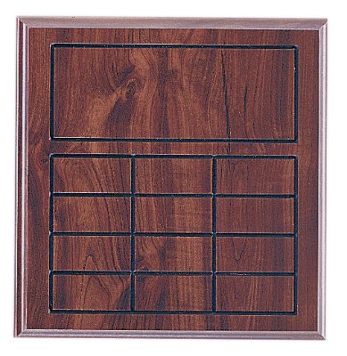 Engraved Cherry Finish Perpetual Plaque - 11 3/4 x 12 3/4 in (12 plates)