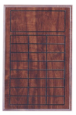 Engraved Cherry Finish Perpetual Plaque - 11 3/4 x 18 3/4 in (24 plates)