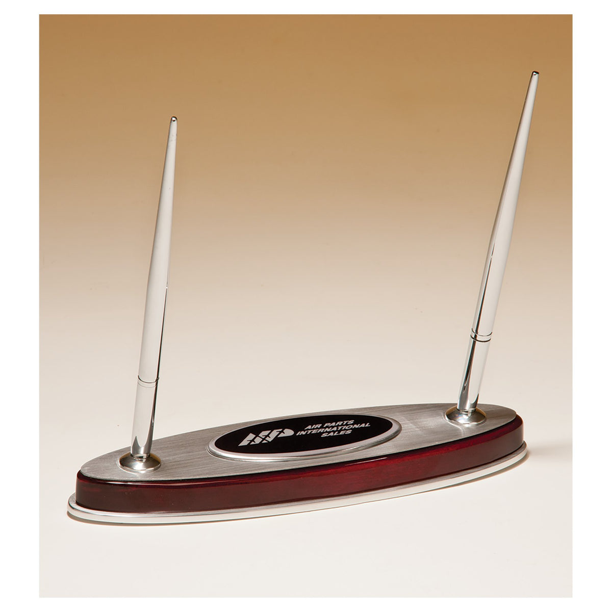 Engraved Rosewood Piano Finish Pen Set with Silver Aluminum Accents