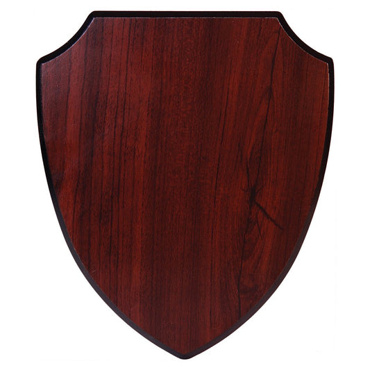 Engraved Rosewood Piano Finish Shield Plaque - 7 1/4 x 8 3/4 in