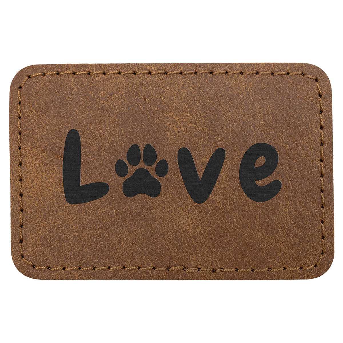 Engraved Creekside Rectangle Leatherette Patch with Kota Pro Adhesive - Dark Brown / 3 x 2 in
