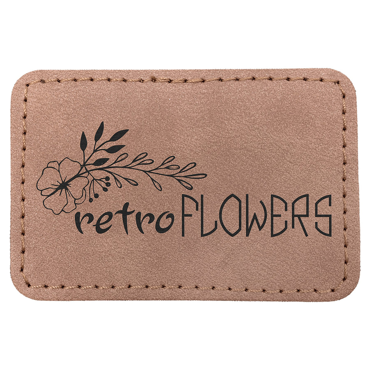 Engraved Creekside Rectangle Leatherette Patch with Kota Pro Adhesive - Blush / 3 x 2 in