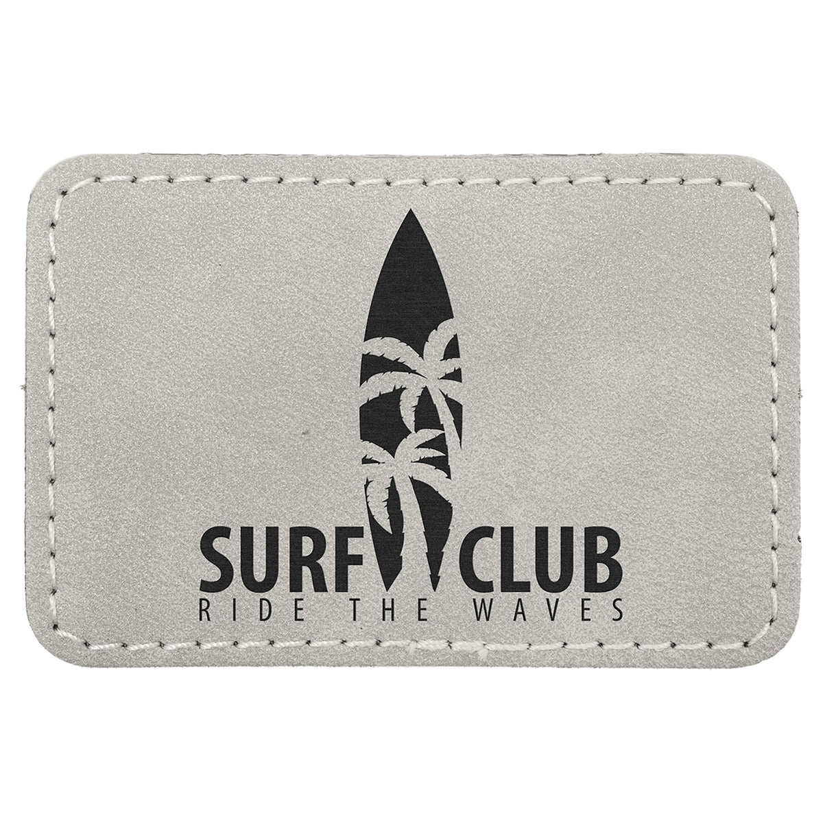 Engraved Creekside Rectangle Leatherette Patch with Kota Pro Adhesive - Light Gray / 3 x 2 in