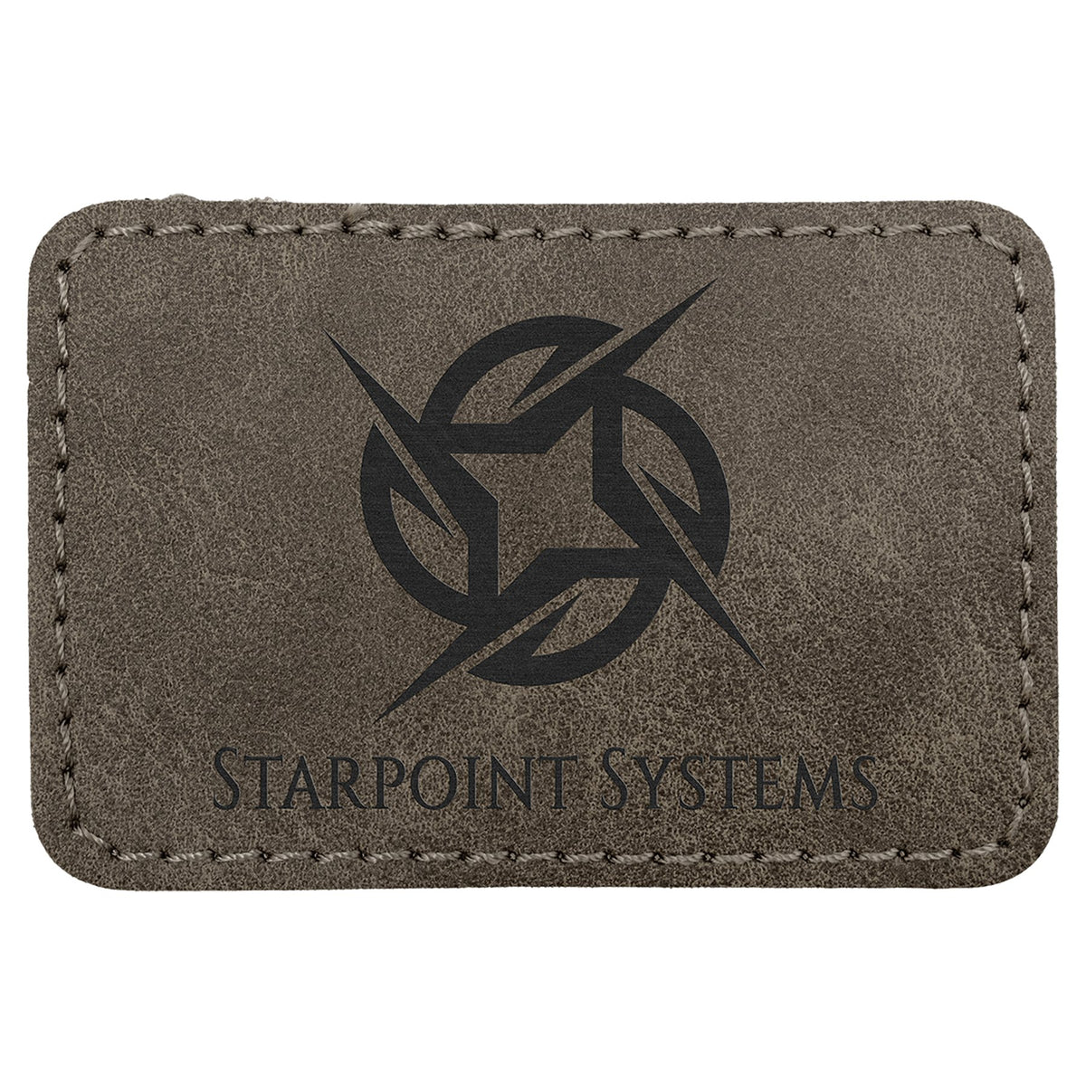Engraved Creekside Rectangle Leatherette Patch with Kota Pro Adhesive - Dark Gray / 3 x 2 in